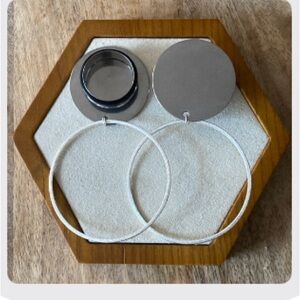 Silver & Gold 25mm Hoop Earrings